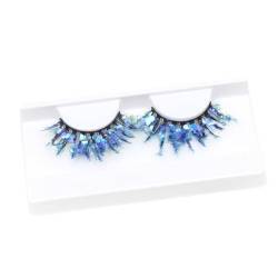 Farbige Falsche Wimpern, 5D falsche Wimpern Künstliche Wimpern Handgefertigte Dramatische Natürlich Farbig Fake Lashes Flauschiges Volumen Dicke Colored Fake Wimpern Set für Make-up Cosplay von JAWSEU