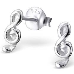 JAYARE Ohrringe Mädchen Notenschlüssel Musik 925 Sterling Silber Kinder Ohrstecker von JAYARE