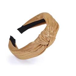 Fashion Solid Ribbon Geknotete Haarbänder Bunte Goldstirnbänder für Frauen Mädchen Weinrot Breites Schwarzes Haarband Haarschmuck,10 von JAZIEL