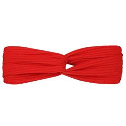 Strickkreuz Yoga Sport einfarbige Stirnbänder für Damen Herren Haarschmuck Running Sweat Elastic Band, 09 Rot von JAZIEL