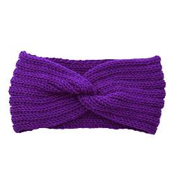 Winter breites Strickkreuz Stirnband für Damen Mode einfarbig elastisch Yoga Turban Bandage Bandanas Haarbänder, 27, Einheitsgröße von JAZIEL