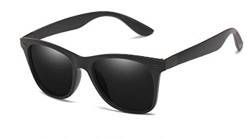 Herren Damen Polarisierte Sonnenbrille Retro Sonnenbrille Männer zum Autofahren Angeln Sport, Schwarz, Schwarz, Schwarz, von JBINNG