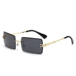 JBINNGROUSE Männer und Frauen randlose quadratische Sonnenbrille Mode Sonnenbrille, Schwarz von JBINNGROUSE