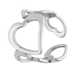 JC Jeweller Carat Mono Manschetten Cuff Ohrring 925 Silber rhodiniert Damen mit Geschenkbox (Herz) von JC JEWELLER CARAT