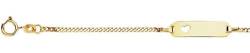 Baby- & Kinder ID-Armband Goldarmband mit Herz 333 Gold 14 cm I Panzerflach Armband mit Gravur Taufarmband Gold Namensarmband mit Namen Kinderschmuck | Nickelfrei | Made in Germany I 5.56059HERZ von JC Trauringe