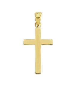 JC Trauringe Gold Anhänger Kreuz in Echt 585 Gold klassische, schlichte religiöse Goldkreuze Goldanhänger Goldschmuck Unisex Schmuck Kettenanhänger in Gelbgold inkl. Schmucketui 8568 von JC Trauringe