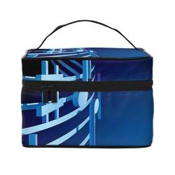 Board Stripe Damen Make-up-Tasche - Tragbare Reise Kosmetiktasche für Alltagsgegenstände, Blaue Musik, Einheitsgröße von JCAKES