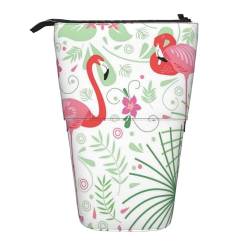 JCAKES Floral Flamingo Botanik Stehendes Federmäppchen Niedliches Muster Federmäppchen - Erweiterbare Make-up-Tasche, Pop-Up Büro Schreibwaren Organizer, Kosmetiktasche, Daily Essentials von JCAKES
