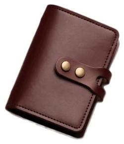 JCAKES Geldbörsen Brieftasche Vintage Damen Leder Geldbörse Herren Große Kapazität Kartenhalter Einfache tragbare Geldbörsen mit Snap-Münzfach Einfach (Color : Wine Red) von JCAKES