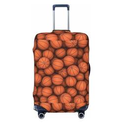 JCAKES Gepunktete Gepäckabdeckung, personalisierte Gepäckabdeckungen, Trolley-Koffer-Schutz, modisch bedruckt, waschbar, elastisch, Reisekoffer-Abdeckung, 45,72-81,28 cm, Basketball orange, XL von JCAKES
