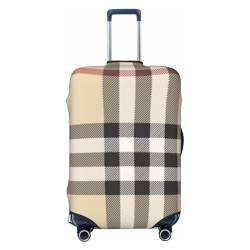 JCAKES Honey Bee Gepäckabdeckung, Personalisierte Gepäckabdeckungen Trolley Case Protector, Fashion Printed Washable Elastic Travel Suitcase Cover, 45.72-81.28cm, Grau karierte Linien, S von JCAKES