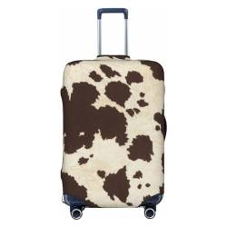 JCAKES Honey Bee Gepäckabdeckung, Personalisierte Gepäckabdeckungen Trolley Case Protector, Fashion Printed Washable Elastic Travel Suitcase Cover, 45.72-81.28cm, Kuhfell-Aufdruck, L von JCAKES