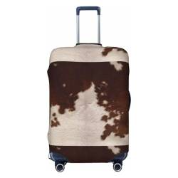 JCAKES Honey Bee Gepäckabdeckung, Personalisierte Gepäckabdeckungen Trolley Case Protector, Fashion Printed Washable Elastic Travel Suitcase Cover, 45.72-81.28cm, Rotbraunes Rindsleder., L von JCAKES