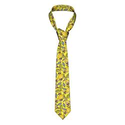 JCAKES Krawatten für Männer – gelbe Zitrone und Biene, seidige Herren-Krawatte, Herrenmode bedruckte Krawatte, Geschenke Krawatte für Männer, für Hochzeit, Freizeit, Party, Business von JCAKES