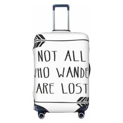 JCAKES Pizza 3D Gepäckabdeckung, Personalisierte Gepäckabdeckungen Trolley Case Protector, Fashion Printed Washable Elastic Travel Suitcase Cover, 45.72-81.28cm, Not All Who Wander Are Lost, L von JCAKES