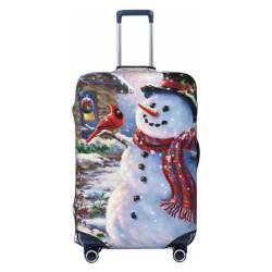 JCAKES Pizza 3D Gepäckabdeckung, Personalisierte Gepäckabdeckungen Trolley Case Protector, Fashion Printed Washable Elastic Travel Suitcase Cover, 45.72-81.28cm, Roter Schneemann-Schaber, XL von JCAKES