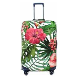 JCAKES Red Cherries Gepäckabdeckung, personalisierte Gepäckabdeckungen Trolley Case Protector Fashion Printed Washable Elastic Travel Suitcase Cover, 45.72-81.28cm, Hibiskusblüte, XL von JCAKES