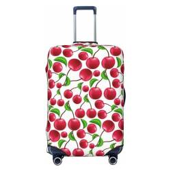 JCAKES Red Cherries Gepäckabdeckung, personalisierte Gepäckabdeckungen Trolley Case Protector Fashion Printed Washable Elastic Travel Suitcase Cover, 45.72-81.28cm, Rot Kirschen, L von JCAKES