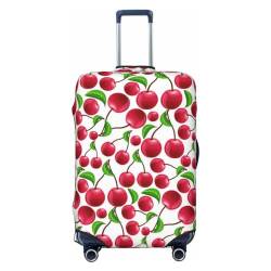 JCAKES Red Cherries Gepäckabdeckung, personalisierte Gepäckabdeckungen Trolley Case Protector Fashion Printed Washable Elastic Travel Suitcase Cover, 45.72-81.28cm, Rot Kirschen, XL von JCAKES