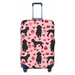 JCAKES Rosa Flamingos Gepäckabdeckung, Personalisierte Gepäckabdeckungen Trolley Case Protector Mode Gedruckt Waschbar Elastische Reisekofferabdeckung 45,72-81,28 cm, Rosa Pudel Hunde, XL von JCAKES