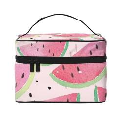 Polka Dot Damen Make-up Tasche - Tragbare Reise Kosmetiktasche für Alltagsgegenstände, Wassermelone Frische Frucht, Einheitsgröße von JCAKES