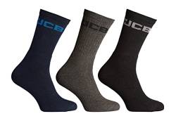 JCB - Herren Black Crew Socken | 3 Paar | UK Größe 6-11 | Arbeitssocken, Marineblau/Grau/Schwarz von JCB
