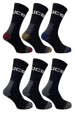JCB - Herren Multipack Workwear Apparel Socken – 6er-Pack – sortiert Schwarz – UK 6-11 EUR 39-46, schwarz, 6-11, Schwarz von JCB