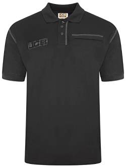 JCB Workwear – Trade Work Poloshirt – Herrenhemd für Arbeitsakzente – Handytasche mit Reißverschluss – 100 % Baumwolle – Schwarz, Schwarz , XXL von JCB