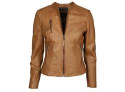 Bikerjacke JCC "125302" Gr. 46, braun (cognac) Damen Jacken Übergangsjacken von JCC