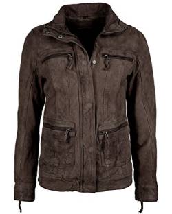 JCC Damen Lederjacke Damen Mit Brusttaschen Und Stehkragen 7081002-2 Brown M von JCC