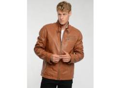 Lederjacke JCC "3102239" Gr. 48, braun (cognac) Herren Jacken Übergangsjacken von JCC