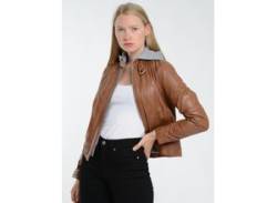 Lederjacke JCC "31024030" Gr. 38, braun (cognac) Damen Jacken Lederjacken von JCC