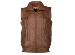 Lederweste JCC "BigVest2" Gr. 48, braun (cognac) Herren Westen Lederwesten von JCC