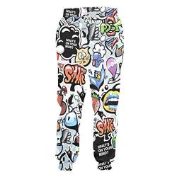 Männer Plus Größe Sweatpants 3D Psychedelic Graffiti Joggers Herren Hip Hop Tracksuit Hosen 60065 6XL von JCNHXD