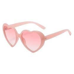 JCTAIFOO Polarisierte Liebe Herz Sonnenbrille Damen Vintege Mode übergroße Herz-Form Brille für Party Festival Rosa/Rosa Gradient von JCTAIFOO
