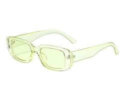JCTAIFOO Retro Rechteck Sonnenbrille für Damen Herren Vintage Mode Rechteckig Schmale Quadratische Brille UV400 Schutz Grün von JCTAIFOO