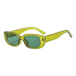 JCTAIFOO Retro Rechteck Sonnenbrille für Damen Herren Vintage Mode Rechteckig Schmale Quadratische Brille UV400 Schutz Olivgrün von JCTAIFOO