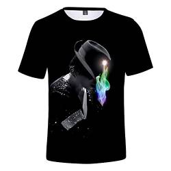 Michael Joseph T-Shirt Videospiele Cosplay Tee Film Fans Neuheit T-Shirts Unisex 3D Gedruckt Pop Kurzarm Geschenk zum Herren Damen Junge Mädchen Kinder,Schwarz,L von JCYY