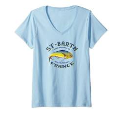 Damen JCombs: Saint Barth, Französische Antillen, Mahi-Mahi T-Shirt mit V-Ausschnitt von JCombs