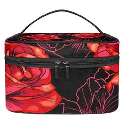 Blumen Make-up-Tasche Tragbare Reisetasche für Kosmetik von JDEZ