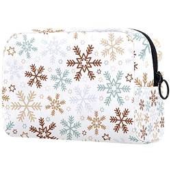 Schneeflocken-Muster Kosmetiktasche Portable Kosmetiktaschen für Frauen Mädchen von JDEZ