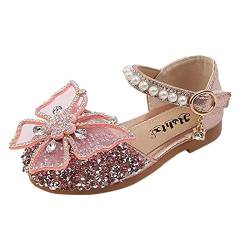 JDGY Kinder Schuhe Mädchen Kinderschuhe Prinzessin Schuhe Sommer Sandalen Bowknot Rutschfest Ballettschuhe Pailletten Kleinkind Schuhe Weicher Boden Tanzschuhe, Z01rosa, 22 EU von JDGY