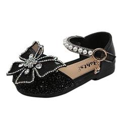 JDGY Kinder Schuhe Mädchen Kinderschuhe Prinzessin Schuhe Sommer Sandalen Bowknot Rutschfest Ballettschuhe Pailletten Kleinkind Schuhe Weicher Boden Tanzschuhe, Z01schwarz, 26 EU von JDGY