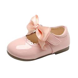 JDGY Leder Kinderschuhe 20 Mädchen Prinzessin Schuhe Kinder Kleinkind Schuhe Junge Kinder Schuhe Mit Bow-knot Tanzschuhe Weicher Boden Lauflernschuhe Babyschuhe, Rosa, 30 EU von JDGY