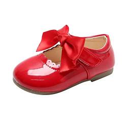 JDGY Leder Kinderschuhe 20 Mädchen Prinzessin Schuhe Kinder Kleinkind Schuhe Junge Kinder Schuhe Mit Bow-knot Tanzschuhe Weicher Boden Lauflernschuhe Babyschuhe, Rot, 27 EU von JDGY