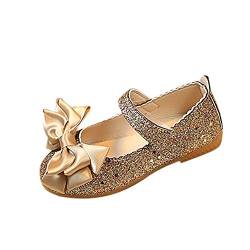 JDGY Leder Kinderschuhe 20 Mädchen Prinzessin Schuhe Kinder Kleinkind Schuhe Junge Kinder Schuhe Mit Bow-knot Tanzschuhe Weicher Boden Lauflernschuhe Babyschuhe, Z02gold, 21 EU von JDGY