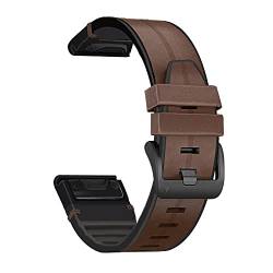 JDIME Quickfit Smartwatch-Armband für Garmin Fenix 6 6X Pro 5X 5 Plus 3 3HR 935 945 S60, echtes Leder, Silikon, 22 mm, 26 mm, 22mm Fenix 5 5Plus, Achat von JDIME