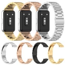 Edelstahl-Metall-Uhrenarmbänder, verstellbares Ersatz-Uhrenarmband, Schnellverschluss-Ersatzbänder, Smartwatch-Armbänder for (Samsung) Galaxy Fit 3 SM-R390 Band von JDXFENG