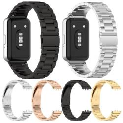 Edelstahl-Metall-Uhrenarmbänder, verstellbares Ersatz-Uhrenarmband, Schnellverschluss-Ersatzbänder, Smartwatch-Armbänder for (Samsung) Galaxy Fit 3 SM-R390 Band von JDXFENG