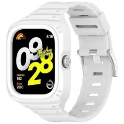 JDXFENG 2-in-1 for Redmi Watch 4 Hülle + Armband, Silikon-Smartwatch-Schutzbänder, Uhrenarmbänder, schweißfestes Uhrenarmband + Schutzhülle, wasserdicht, for Redmi Watch 4 Uhrenzubehör von JDXFENG